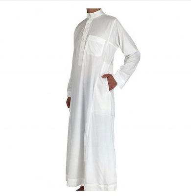 100% poliestere/cotone luce bianco 15 grammi uomini musulmani arabo Thobe tessuto per abbigliamento maschile