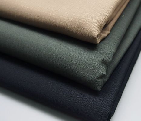 Tessuto impermeabile Ripstop Stretch Poly Cotton 220gm Qingdao tessuto semplice tinto 4 grado