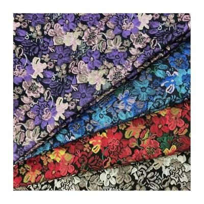 Stoccaggio pronto Colore di lusso Stoffa di broccato 260gm Jacquard Metallico 100% poliestere