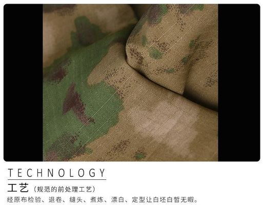 50/50 Nylon Cotton Camuffaggio Stampa Ripstop Tessuto con funzione WR OEM accettato 220gm