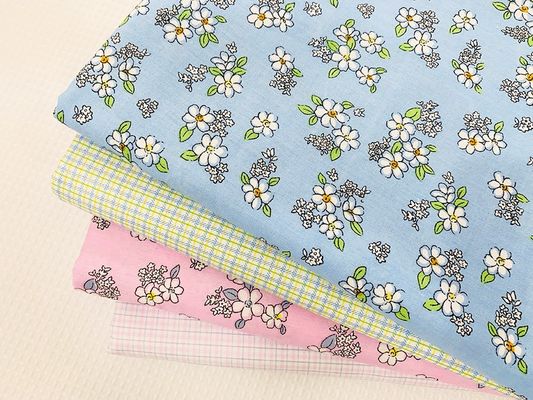 Poliestere cotone a 4 vie, tessuto di spandex a maglia per pantaloni a disegno colorato
