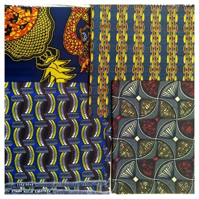 Stoffa di broccato di peso medio, con cera africana, stampata al 100% di cotone, stoffa da abito Ankara Design