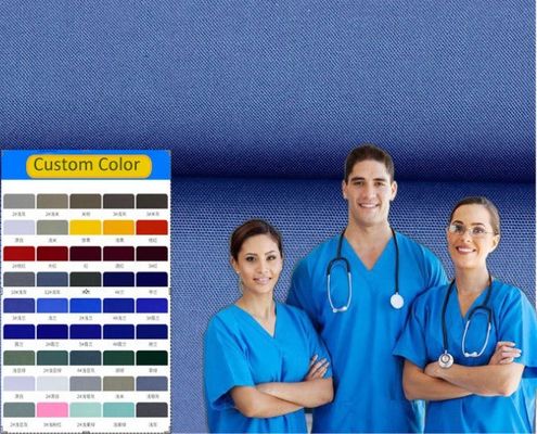 Peso medio Leggere Peach Poplin Tessuto 65% Poliestere 35% cotone per abbigliamento medico