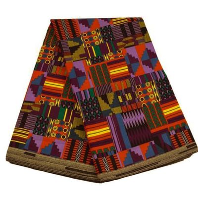 Tessuto Kente Ghana Tessuto di Cire 90gm 110gm 120gm Tissu Batik Sarong stampato per abbigliamento