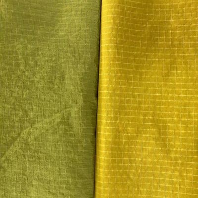 Tessuto rivestito di metallo lucido Gridstop Nylon per accessori di moda-borse borse Totes