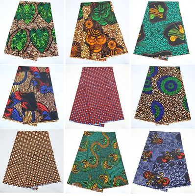 280gm Pagne di cotone resistente all'abrasione Super Wax Hollandais per tessuti da abbigliamento in Africa