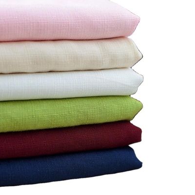 SOLIDS Pattern Linen Type Cloth 65% Polyester Twill Fabric per abbigliamento da lavoro personalizzato