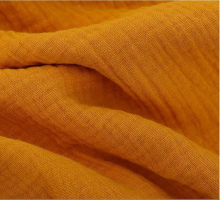 Fabbricazione di finitura a rughe 100% cotone muslino tessuto di garza per coperte per bambini e pigiami in stile solido