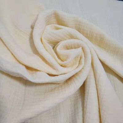 Fabbricazione di finitura a rughe 100% cotone muslino tessuto di garza per coperte per bambini e pigiami in stile solido