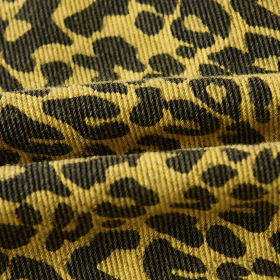Tessuto di denim stampato a 4 vie stretch, asciugato velocemente e con modello di leopardo