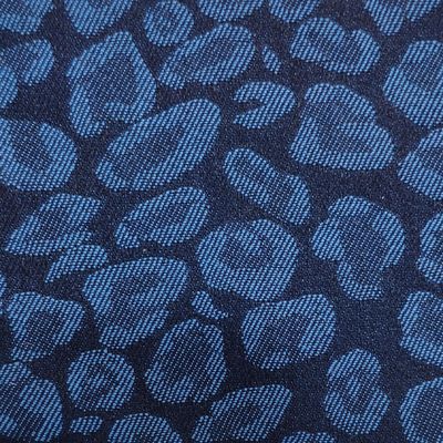 Tessuto di denim stampato a 4 vie stretch, asciugato velocemente e con modello di leopardo