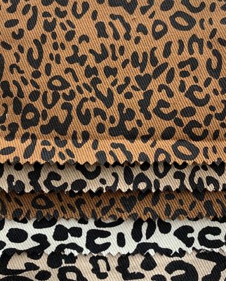 Home Tessile 4 Way Stretch Tessuto denim con stampa Leopard Competitive 57/58&quot; Larghezza